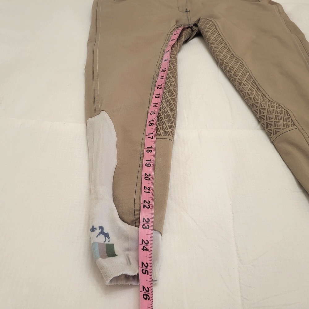 Equine Couture Beatta Tan Beige Full Seat Silicone Grip Britches Riding Pants 30 - Picture 10 of 11